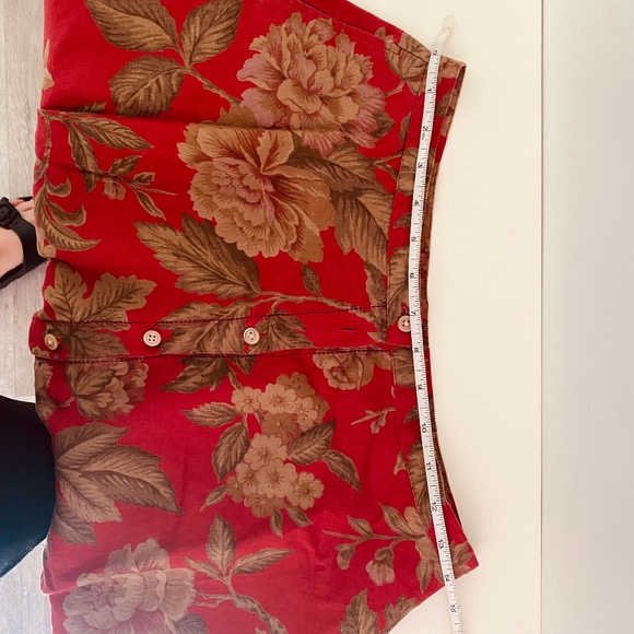 Ralph Lauren Red Linen Floral Skirt – Breezy & Elegant - Picture 5 of 5